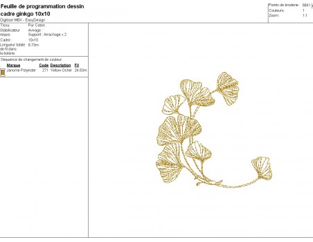 Instant download machine embroidery design frame  ginkgo biloba