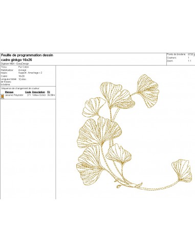 Instant download machine embroidery design frame  ginkgo biloba Instant download machine embroidery design frame  ginkgo biloba
