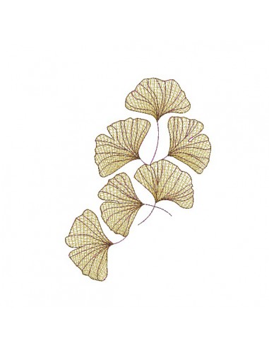 Instant download machine embroidery design mylar leaves  ginkgo biloba