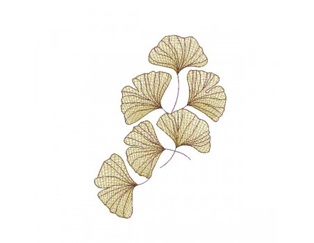 Instant download machine embroidery design mylar leaves  ginkgo biloba