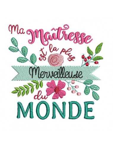 Motif de broderie machine  maîtresse merveilleuse