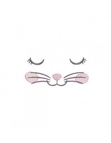 machine embroidery design free sleeping cat head