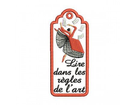 Motif de broderie machine ITH marque page art