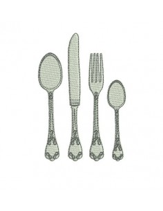 Motif de broderie machine  couverts