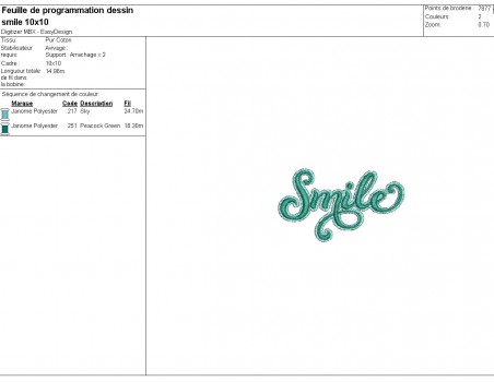 machine embroidery design smile