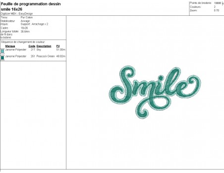 machine embroidery design smile