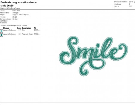 machine embroidery design smile