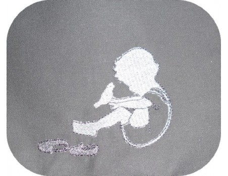 Motif de broderie machine silhouette bambin