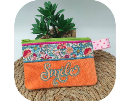 machine embroidery design smile