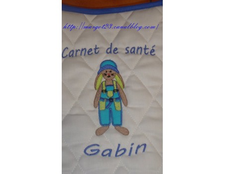 Motif de broderie lapin garçon