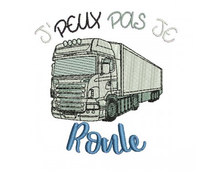 Motif de broderie  machine texte j peux pas je roule