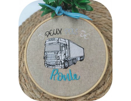 Motif de broderie  machine texte j peux pas je roule