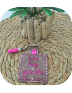 machine embroidery design super awesome teacher keychain ith