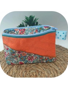 machine embroidery  design ith applique  pencil case customizable