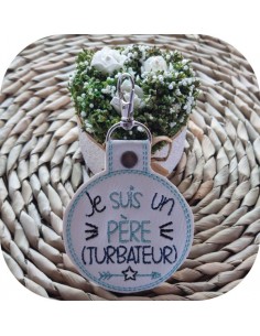 machine embroidery design father disruptive keychain ith