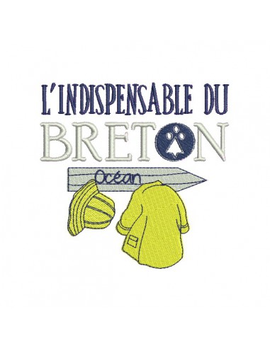 machine embroidery  design Breton waxed rain