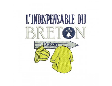 Motif de broderie machine ciré breton