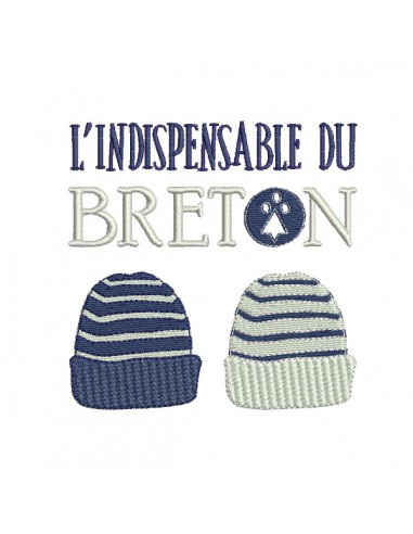 Motif de broderie machine bonnets du  breton