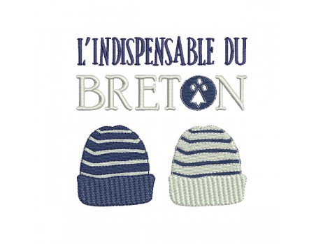 Motif de broderie machine bonnets du  breton
