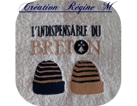 Motif de broderie machine bonnets du  breton