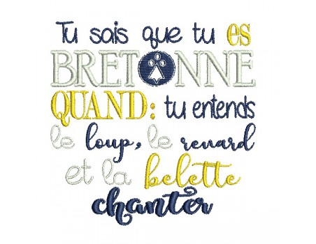 Motif de broderie  machine Bretonne quand