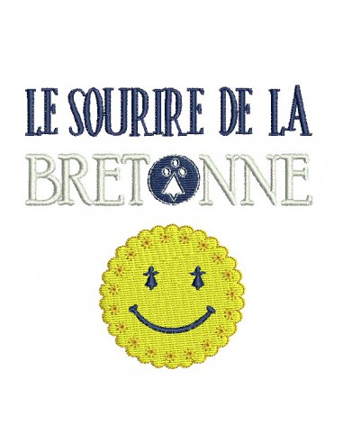 machine embroidery design Breton smile