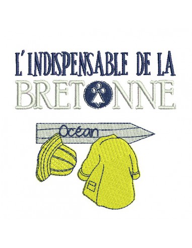 machine embroidery  design Breton waxed rain