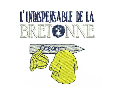 machine embroidery  design Breton waxed rain