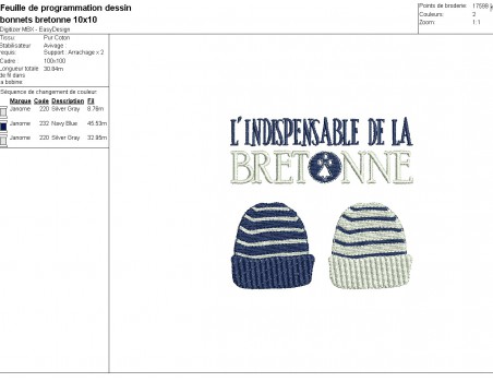 machine embroidery design  wool cap Britain