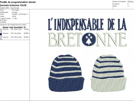 machine embroidery design  wool cap Britain