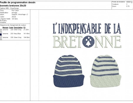 machine embroidery design  wool cap Britain