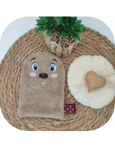 machine embroidery design hedgehog wasch mitt  ITH