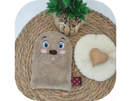 machine embroidery design hedgehog wasch mitt  ITH