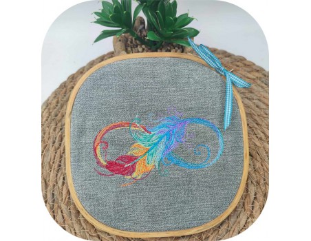 machine embroidery design feather