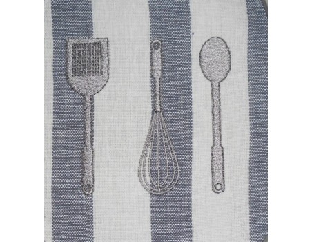 Motif de broderie machine ustensiles de cuisine