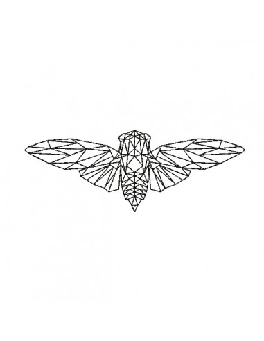 machine embroidery design origami cicada