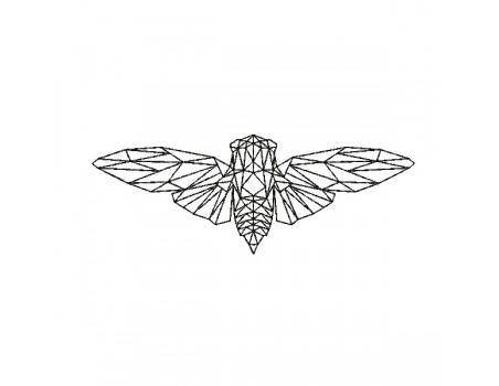 machine embroidery design origami cicada