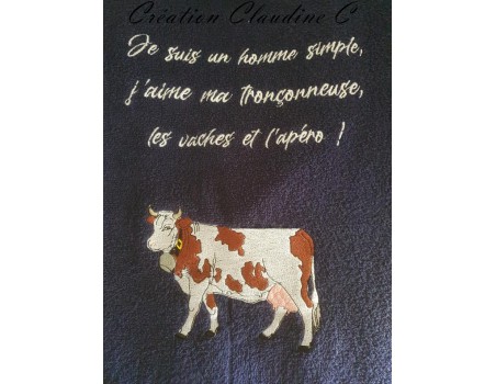 Motif de broderie machine vache