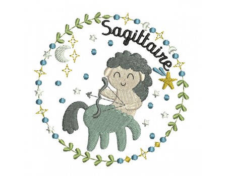 Motif de broderie machine signe astrologique sagittaire