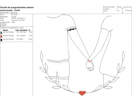 machine embroidery design women in  love shaking hands