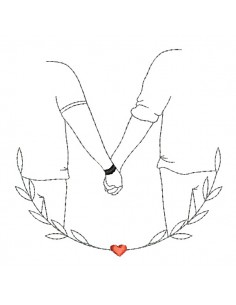 machine embroidery design men in  love shaking hands
