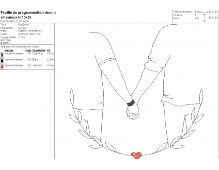 machine embroidery design men in  love shaking hands