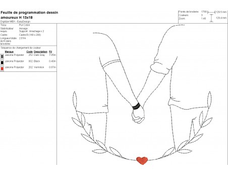 machine embroidery design men in  love shaking hands