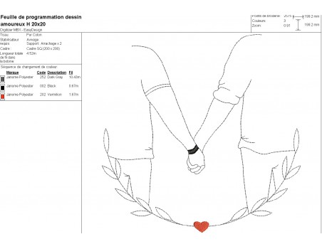 machine embroidery design men in  love shaking hands