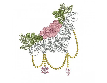 Machine embroidery design flowers mandala
