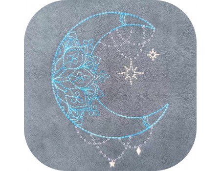 Machine embroidery design moon mandala