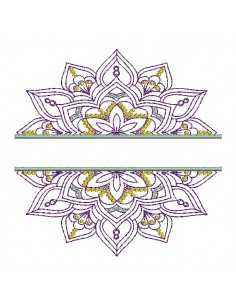 Machine embroidery design customizable mandala