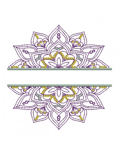 Machine embroidery design customizable mandala