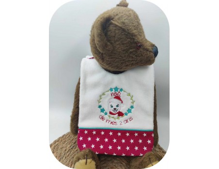 machine embroidery design bear Christmas