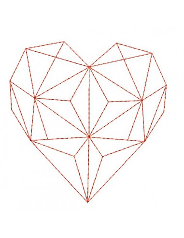 machine embroidery design origami heart